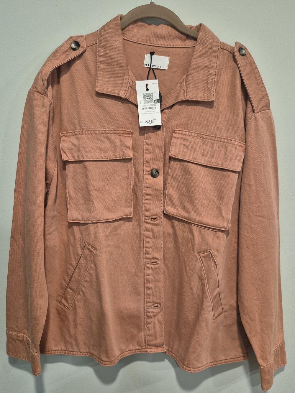 Camaieu Salmon Military-Style Utility Jacket